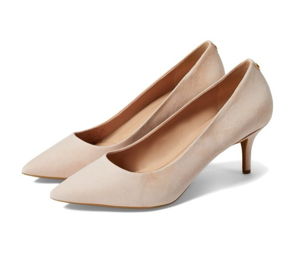 COLE HAAN Womens Go-To Park Pump Nude Heels Pointed Toe Rose Smoke Suede 7.5 M